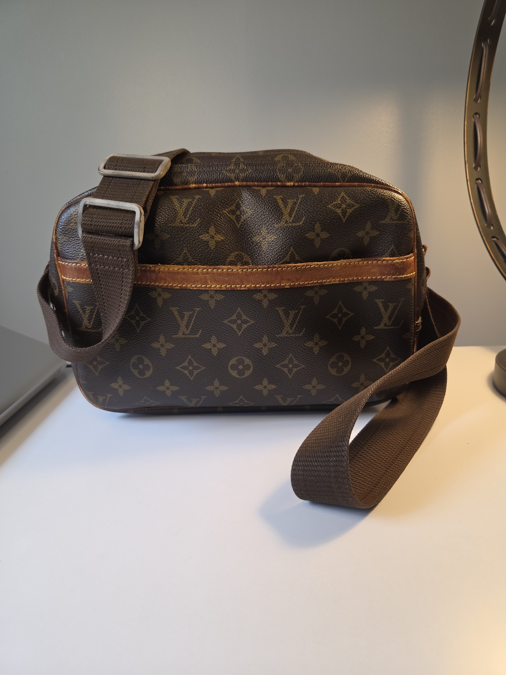 LOUIS VUITTON Monogram Reporter PM Crossbody Bag Women Logo Brown - Picture 2 of 15
